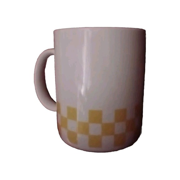 Gabbay Disney Goofy Mug Mickey‎ &Co Gibson Overseas White Yellow Checker - Picture 2 of 4